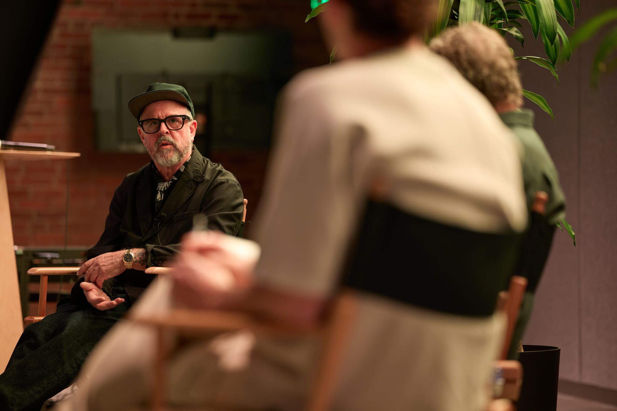 Gary Hustwit speaks to his fellow panelists.
